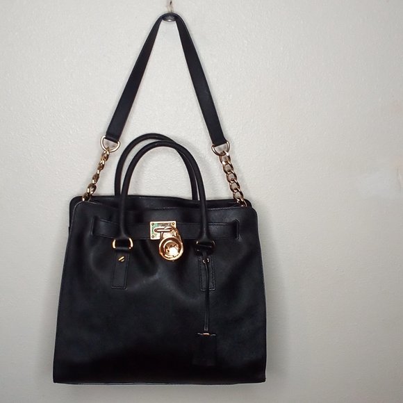 COPY - Michael kors hamelton satchel black stifano leather large. - Picture 16 of 16